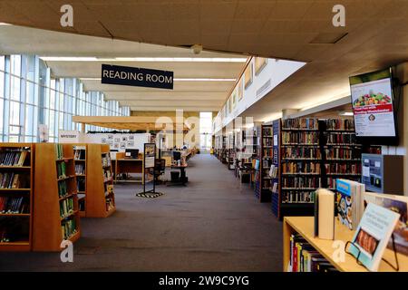Sala lettura al piano principale, Grinton I.. Will Library, Yonkers, NY Foto Stock
