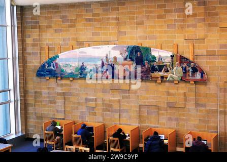 Murale, biblioteca Grinton Will, Yonkers, NY Foto Stock