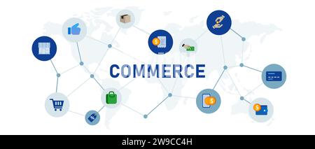 i clienti di un negozio di commercio e di un supermercato acquistano il pagamento del prodotto in contanti o in denaro digitale Illustrazione Vettoriale