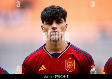 Giacarta, Indonesia - 24 novembre: La Spagna Jon Martin durante la partita dei quarti di finale della Coppa del mondo Under-17 tra Spagna e Germania allo Stadio Internazionale di Giacarta il 24 novembre 2023 a Giacarta, Indonesia. (Foto di Sports Press Photo) (Marcio Machado/Eurasia Sport Images/SPP) credito: SPP Sport Press Photo. /Alamy Live News Foto Stock