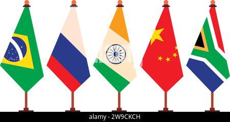 cooperazione economica brics Illustrazione Vettoriale