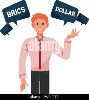 brics e dollari isolati Illustrazione Vettoriale