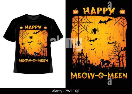 Maglietta di Halloween, giorno di halloween, spettrale, divertente scheletro, zucca, vector, stagione spettrale, sublimazione, design, horror, design della t-shirt. Illustrazione Vettoriale