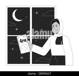 Nei giorni bui invernali, le illustrazioni piatte dei cartoni animati in bianco e nero depressivi sono Illustrazione Vettoriale