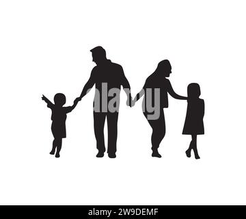 Family Vector, Family SVG Bundle, People Vector, Family silhouette, Family Love, padre e figli, vettore famiglia, pacchetto famiglia Illustrazione Vettoriale