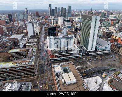 Immagine aerea dei giardini Piccadilly di Manchester Foto Stock