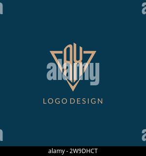 Iniziali del logo AX stile a forma di triangolo, grafica vettoriale con design creativo del logo Illustrazione Vettoriale