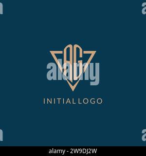 Iniziali logo AG forma triangolare, logo creativo grafica vettoriale Illustrazione Vettoriale