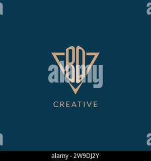 Iniziali del logo BQ stile a triangolo, grafica vettoriale con design creativo del logo Illustrazione Vettoriale