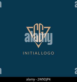 Iniziali del logo CG stile a triangolo, grafica vettoriale con design creativo del logo Illustrazione Vettoriale