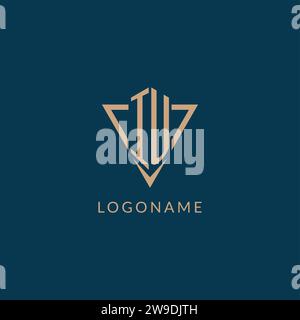 Iniziali del logo IU stile a forma di triangolo, grafica vettoriale per il design creativo del logo Illustrazione Vettoriale