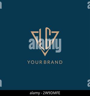 Iniziali del logo LC a forma di triangolo, grafica vettoriale creativa del logo Illustrazione Vettoriale