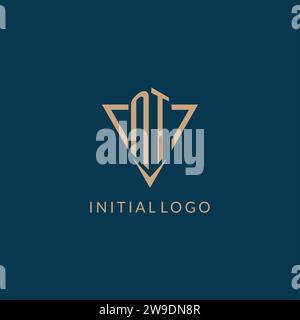 Iniziali con logo NT stile a forma di triangolo, logo creativo grafico vettoriale Illustrazione Vettoriale