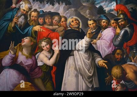 Giovanni Battista Trotti, detto il Malosso (1556-1619). Pittore italiano. St Il miracolo di Giacinto. Olio su tela, 1596. Dettagli. Dalla Chiesa di San Domenico, Cremona. Museo Civico Ala Ponzone. Cremona. Lombardia. Italia. Foto Stock