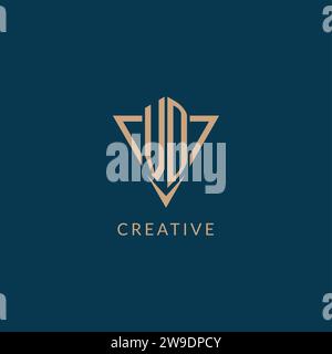Iniziali del logo VD stile a forma di triangolo, grafica vettoriale con design creativo del logo Illustrazione Vettoriale