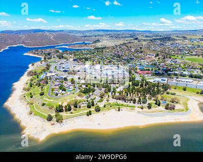 Vista aerea di Jindabyne in Australia Foto Stock