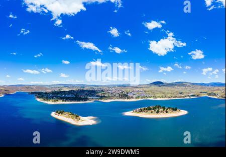 Vista aerea di Jindabyne in Australia Foto Stock