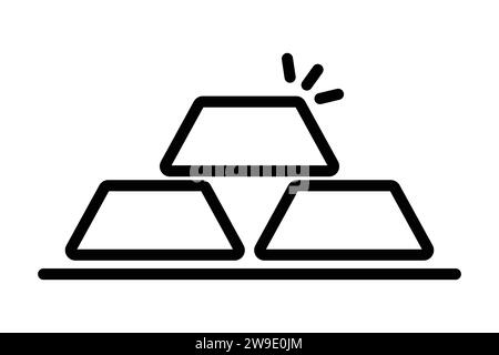 icona della barra dorata. icona relativa alla ricchezza e ai metalli preziosi. stile icona linea. illustrazione dell'elemento Illustrazione Vettoriale