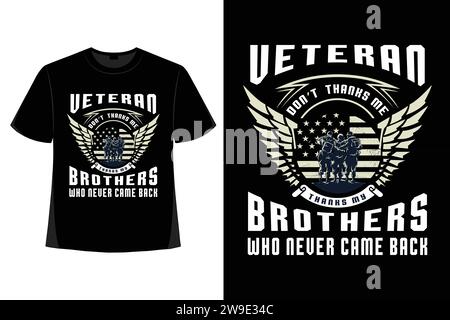 Design di T-shirt veterani, disegni di T-shirt Veteran Day, T-shirt tipografica, camicia Veteran US Army, bandiera Grunge usa, esercito americano, T-Shirt soldire USA Illustrazione Vettoriale