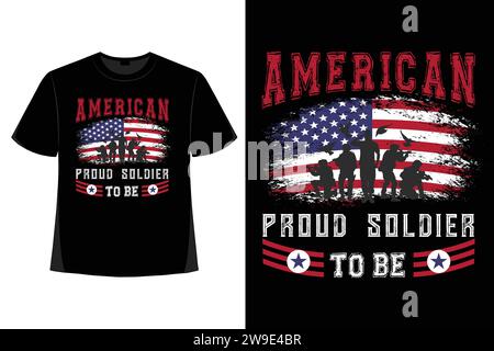 Design di T-shirt veterani, disegni di T-shirt Veteran Day, T-shirt tipografica, camicia Veteran US Army, bandiera Grunge usa, esercito americano, T-Shirt soldire USA Illustrazione Vettoriale
