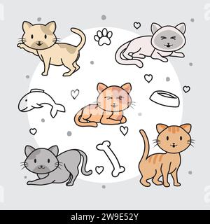 Progettazione vettoriale con modello a spalla Cat Illustrazione Vettoriale