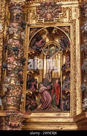 Laredo, Spagna. Retablo de Belen (pala d'altare di Betlemme) all'interno della Iglesia de Santa Maria de la Asuncion (chiesa di Santa Maria Assunta) Foto Stock