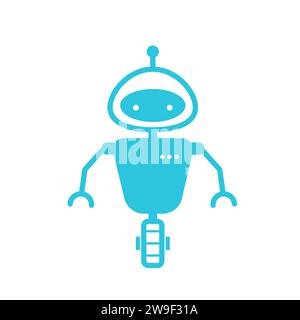 Icona robot una ruota. Dal set di icone blu. Illustrazione Vettoriale