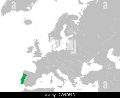 Mappa delle località della REPUBBLICA PORTOGHESE, EUROPA Illustrazione Vettoriale