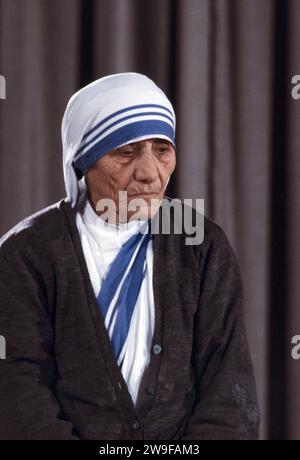 Madre Teresa, Maria Teresa Bojaxhiu (Anjezë Gonxhe Bojaxhiu, 1910 - 1997), madre Teresa, suora cattolica albanese-indiana e fondatrice delle Missionarie della Carità. Foto Stock