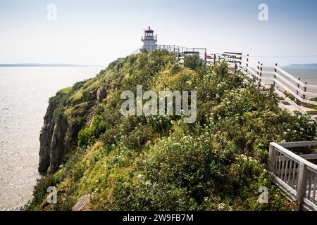 Faro a Cape Enrage sulla costa della baia di Fundy a New Brunswick, Canada. Foto Stock