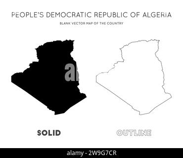 Mappa dell'Algeria. Mappa vettoriale vuota del Paese. Borders of Algeria per la tua infografica. Illustrazione vettoriale. Illustrazione Vettoriale