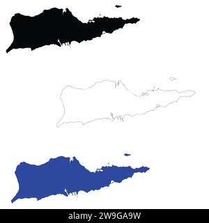 Saint Croix District. Saint Croix, Isole Vergini americane. Cartello della mappa di Croix Island. Foto Stock