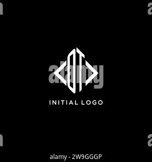 Monogramma iniziale OT con idee di design del logo a forma di rombo Illustrazione Vettoriale