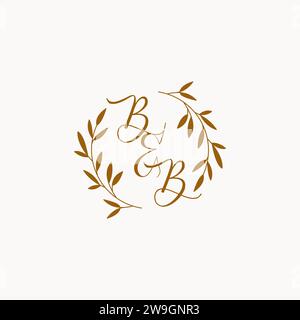 BB disegno del logo con monogramma di matrimonio iniziale Illustrazione Vettoriale