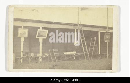 Veduta di una mostra agricola a Middelburg, 1862 - 1870 Fotografia. Visita la card di supporto fotografico di Middelburg. collezione di stampe di albumi in cartone, mostra, mostra. Agricoltura Middelburg Foto Stock