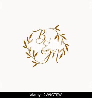 Logo BM con monogramma iniziale Illustrazione Vettoriale