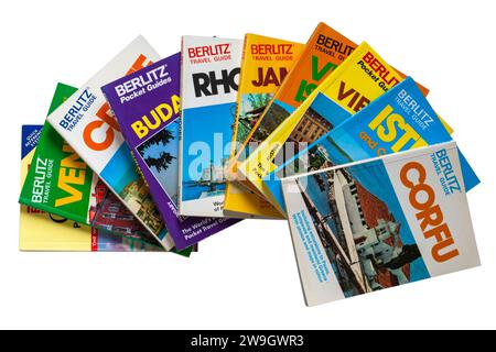 Berlitz Travel Guide Guide di viaggio isolate su sfondo bianco libri di viaggio Foto Stock