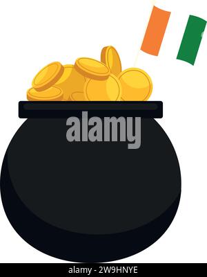 Icona Money pot isolata design piatto Vector Illustrazione Vettoriale