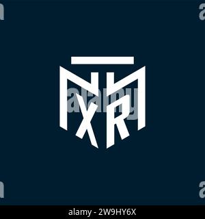 Logo iniziale monogramma XR con ispirazione astratta per il design geometrico Illustrazione Vettoriale