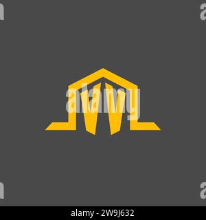Logo iniziale monogramma VV con idee di design in stile esagonale Illustrazione Vettoriale