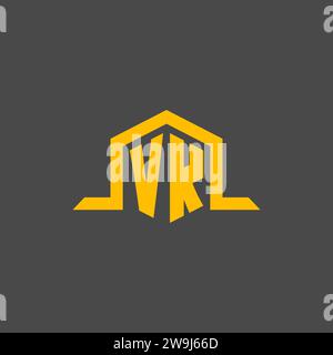 Logo iniziale monogramma VK con idee di design in stile esagonale Illustrazione Vettoriale