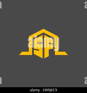 Logo iniziale monogramma SF con idee di design in stile esagonale Illustrazione Vettoriale