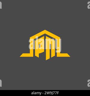 Logo iniziale monogramma PN con idee di design esagonali Illustrazione Vettoriale