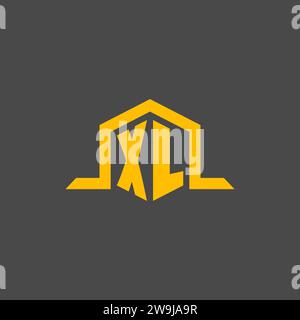 Logo iniziale monogramma XL con idee di design esagonali Illustrazione Vettoriale