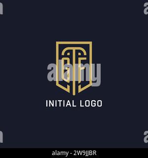 Logo GF scudo iniziale stile di lusso, logo azienda creativa grafica vettoriale Illustrazione Vettoriale