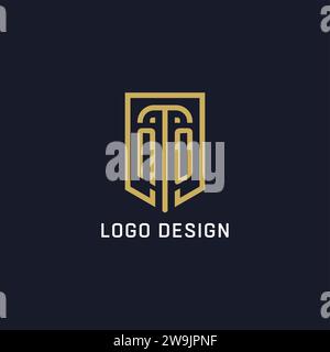 Logo iniziale SENZA scudo stile di lusso, grafica vettoriale del design del logo dell'azienda creativa Illustrazione Vettoriale