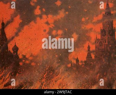 Zamoskvorechye in fiamme di Vereschagin. Foto Stock