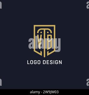 Logo VB scudo iniziale stile di lusso, logo azienda creativa grafica vettoriale Illustrazione Vettoriale