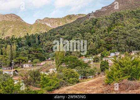 Villaggio San Juan Bautista a Cumberland Bay, Juan Fernandez, Cile, Sud America Foto Stock