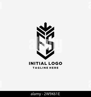 Logo scudo FS iniziali, monogramma creativo logo ispirazione grafica vettoriale Illustrazione Vettoriale